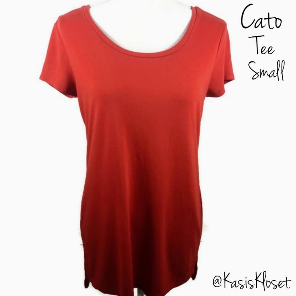 🔴$2 When Bundled Cato Basic Tee Red Small Short Sleeve Tee *LIGHT WEAR*